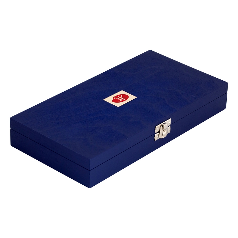 Watercolour set "White Nights", blue wooden box with squirrel brush